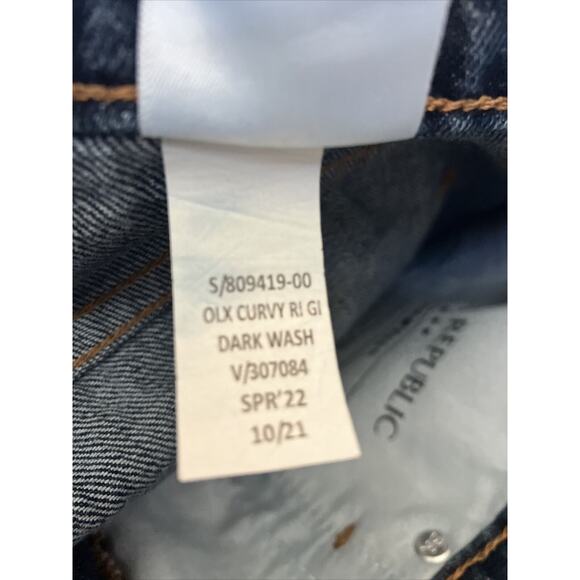 Banana Republic Jeans Womens 33/16Blue Curvy Straight High Rise Dark Denim - Picture 8 of 9